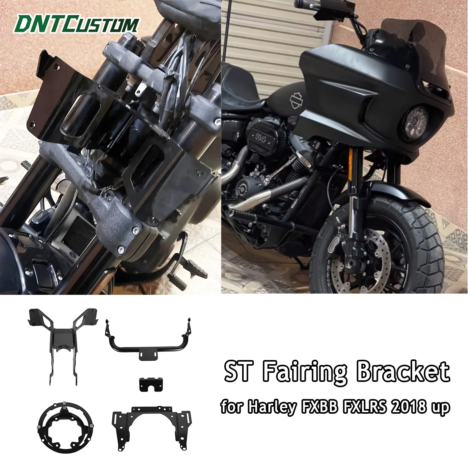 

DNTCUSTOM Front ST Fairing Bracket Mount Kit For Harley Davidson FXBB FXLRS 2018 up Motorcycle Accessories