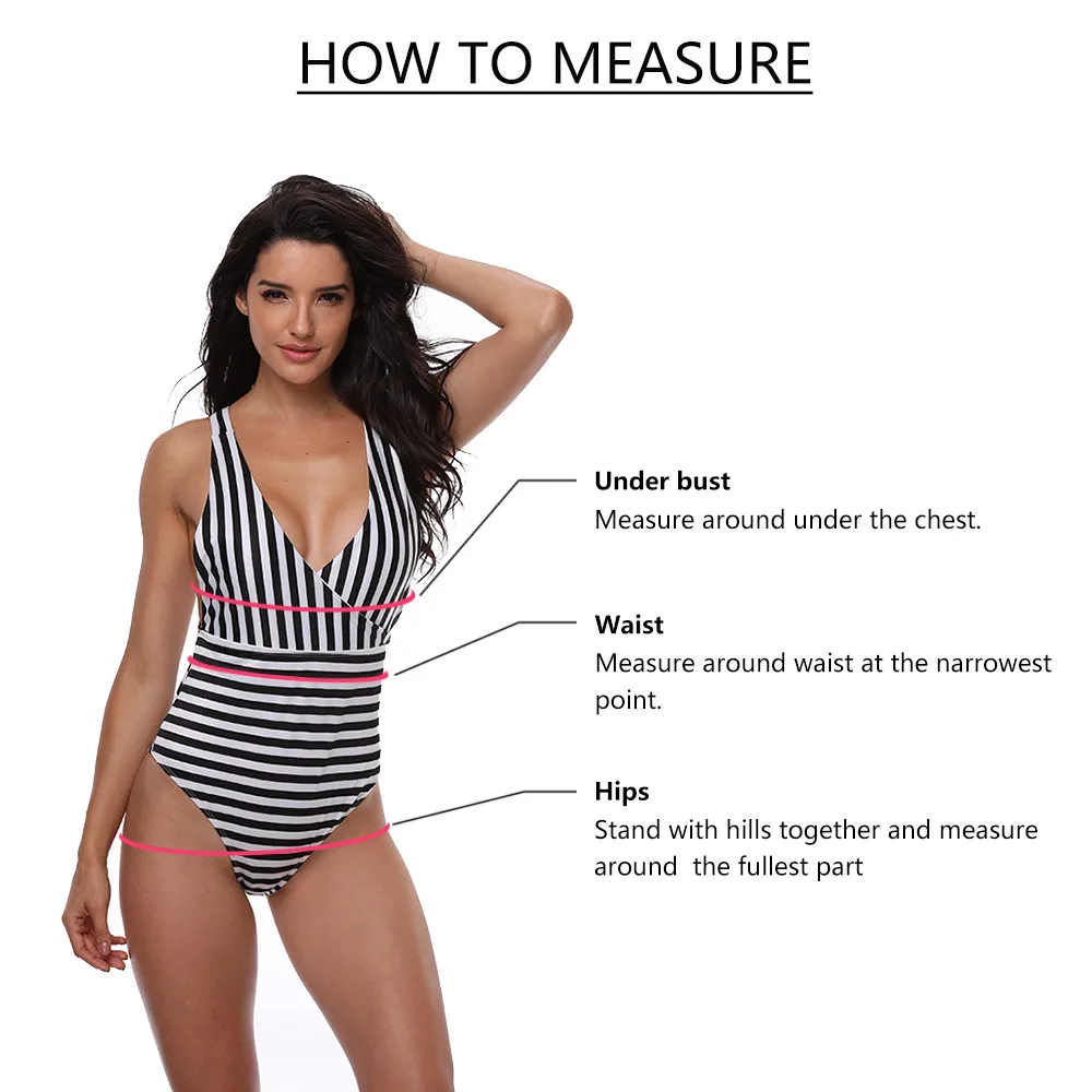 Women Push Up Bandage Padded Bathing High Waist Vacation Monokini Beach Swimwear For Women