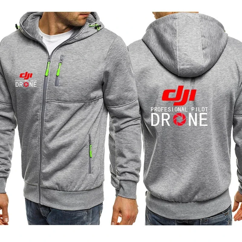 New Spring Autumn Mens Jacket DJI Drone Pilot Zipper Fashion Outwear High Quality Tops Harajuku Sportswear Casual Hoodies Sweats