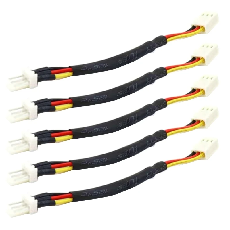 5PCS 3PIN PC Fan Speed Reduce Noise Extension Resistor Cable Wire 3 Pin Male to Female Connector for Computer CPU Fan