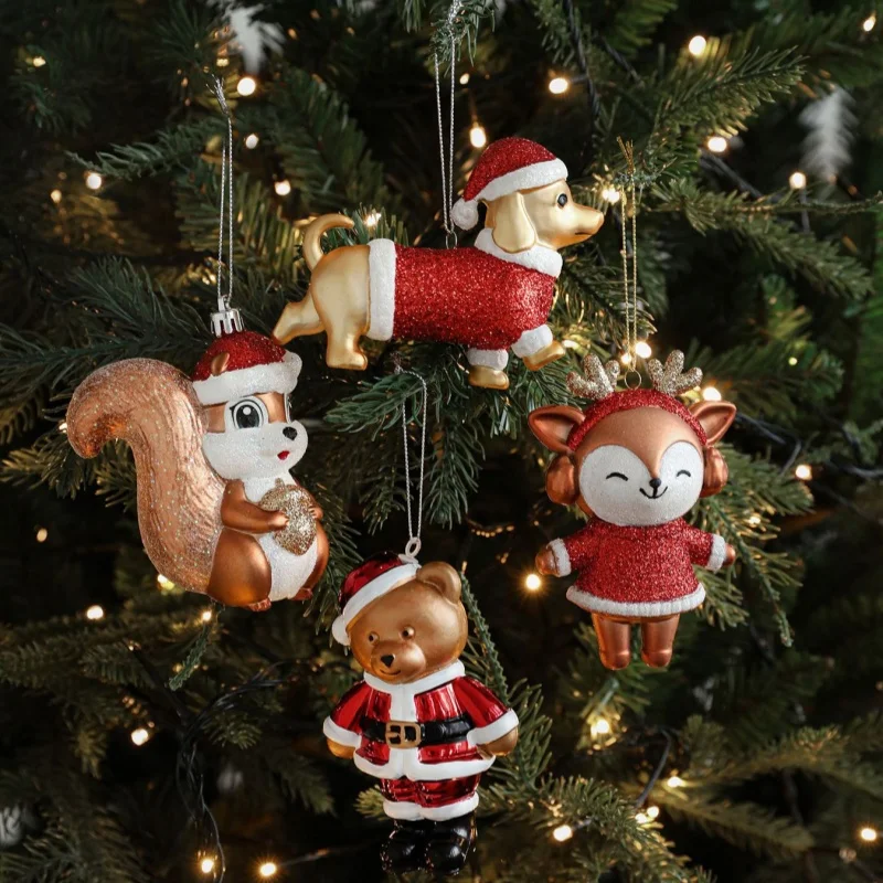 

2025 Рождественское украшение, кулон, золотой матовый, розовый, пластиковый, декор для рождественской елки, кулон, праздничная вечеринка, атмосфера, подвесные принадлежности