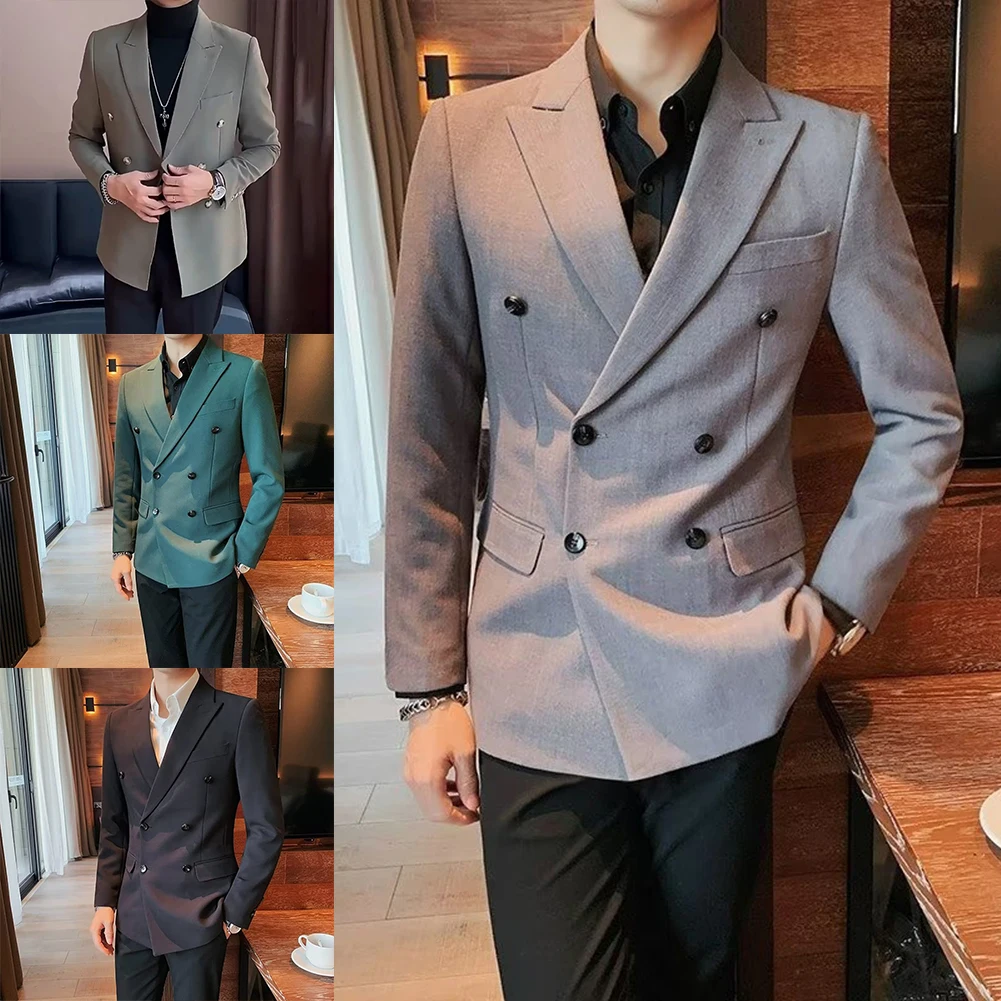 الأعمال مزدوجة الصدر السترة الأعمال السترة ربيع الخريف السترة العلامة التجارية الجديدة السترة عارضة نمط السترة طويلة الأكمام السترة #6