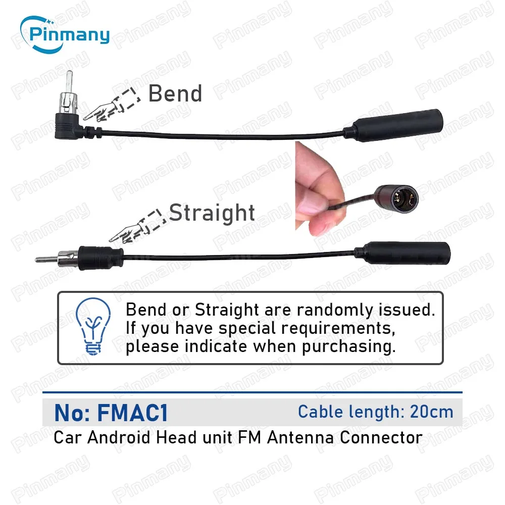 Car Stereo Audio Antenna Adapter Vehicle FM AM Radio Aerial Extension Android Head Unit Elbow Antenna Male To Female Plug Cable