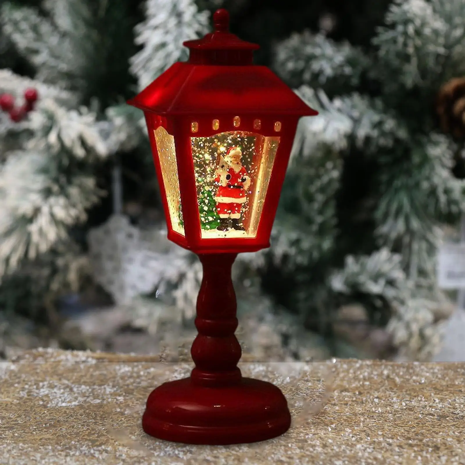 

Christmas Lantern with Music Ornament Holiday Decor Lights Room Figurine Night