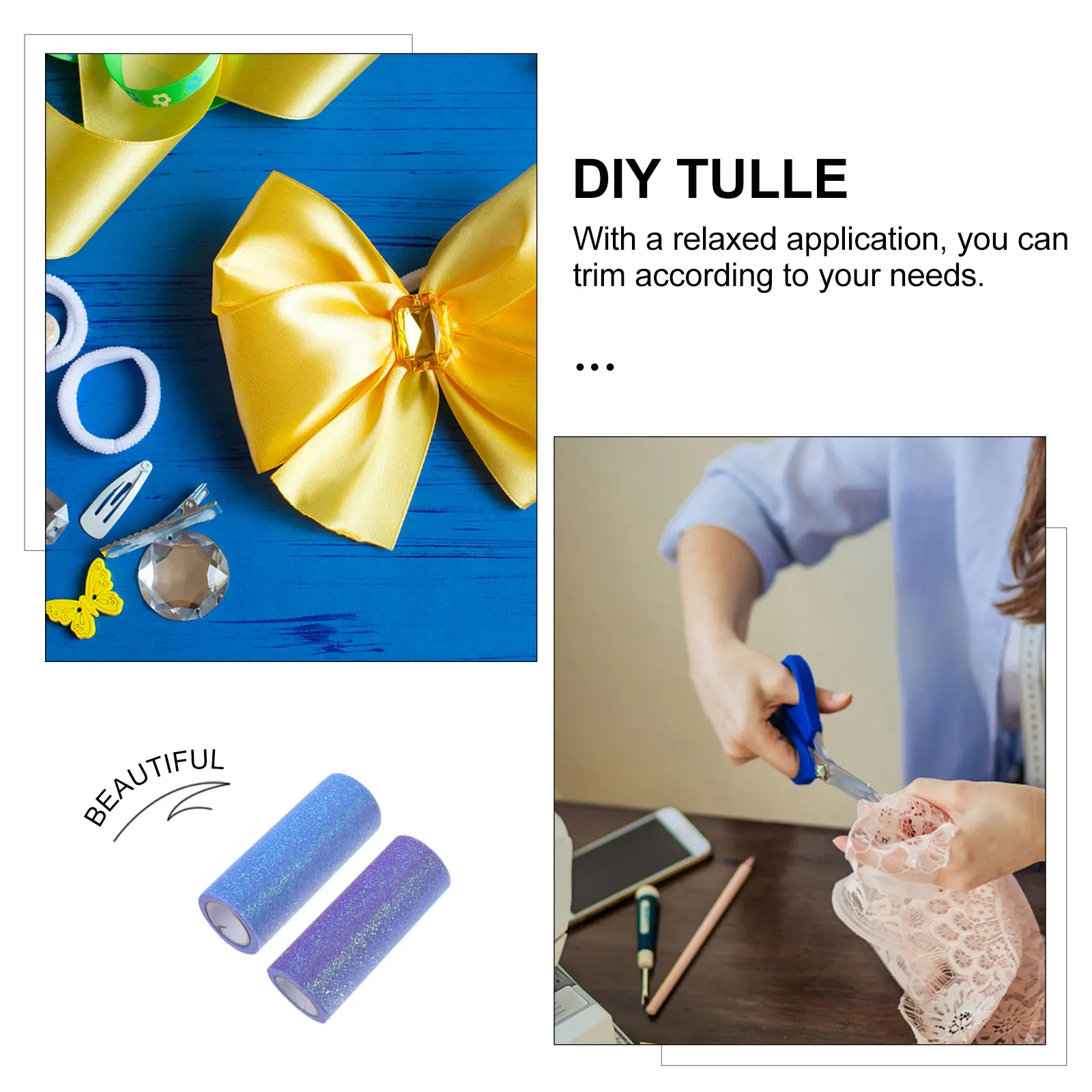 

3pcs Gradient Sequin Mesh Roll Tulle Fabric Gift Wrapping Ribbon Decorative Crafts Wedding Party Supplies Shiny for Home