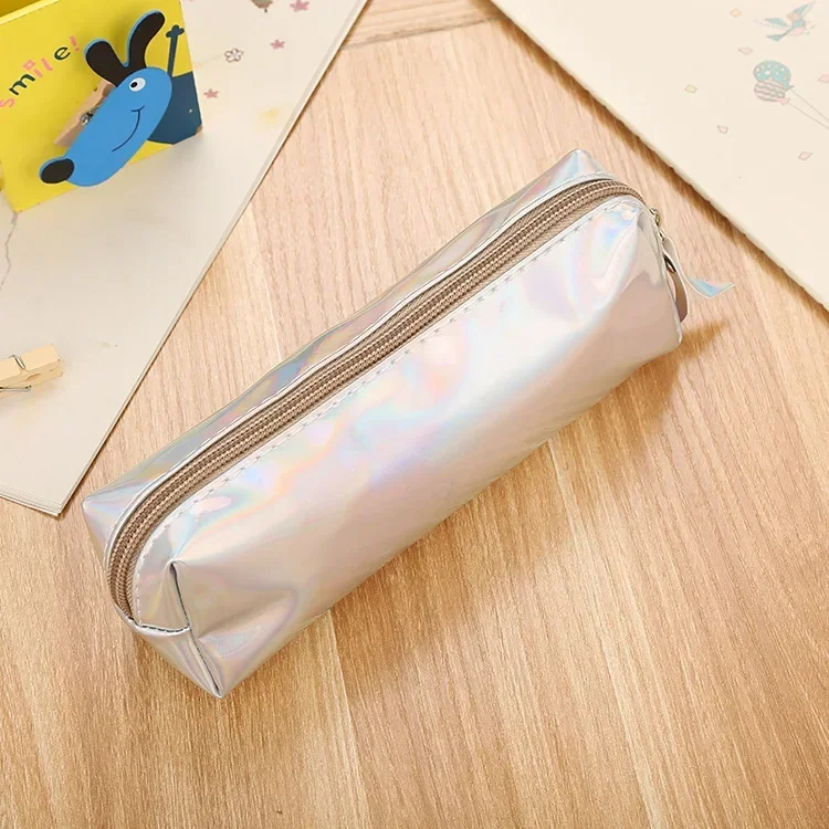 Creative Laser Color Pen Bag Cute Student Large Capacity Pencil Bag Storage Coin Wallet Multi-functional Stationery Bag