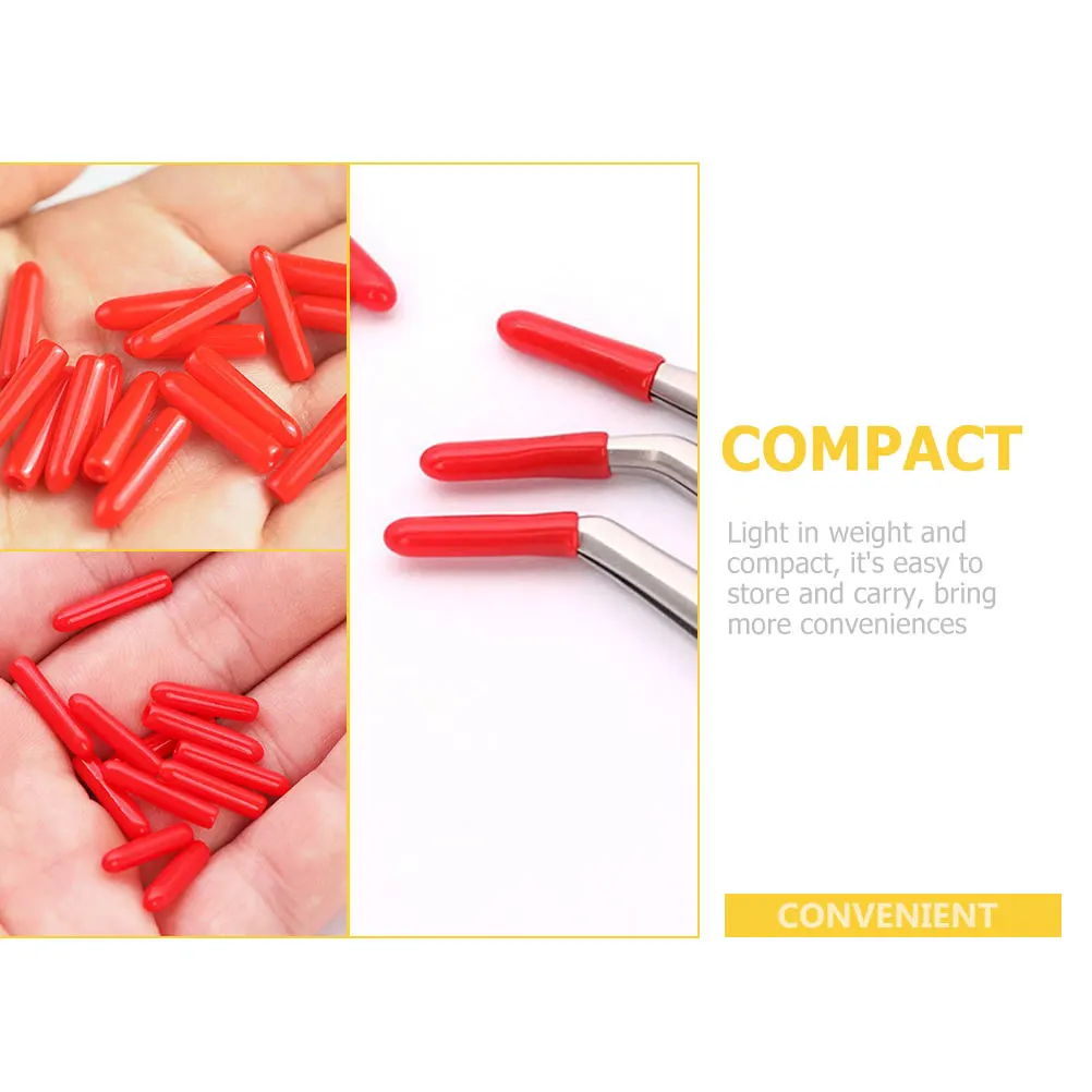 120 pçs pinças ponta manga protetora capa de silicone lash aplicador cotovelo tampa ferramenta enxertia dicas cobre leve