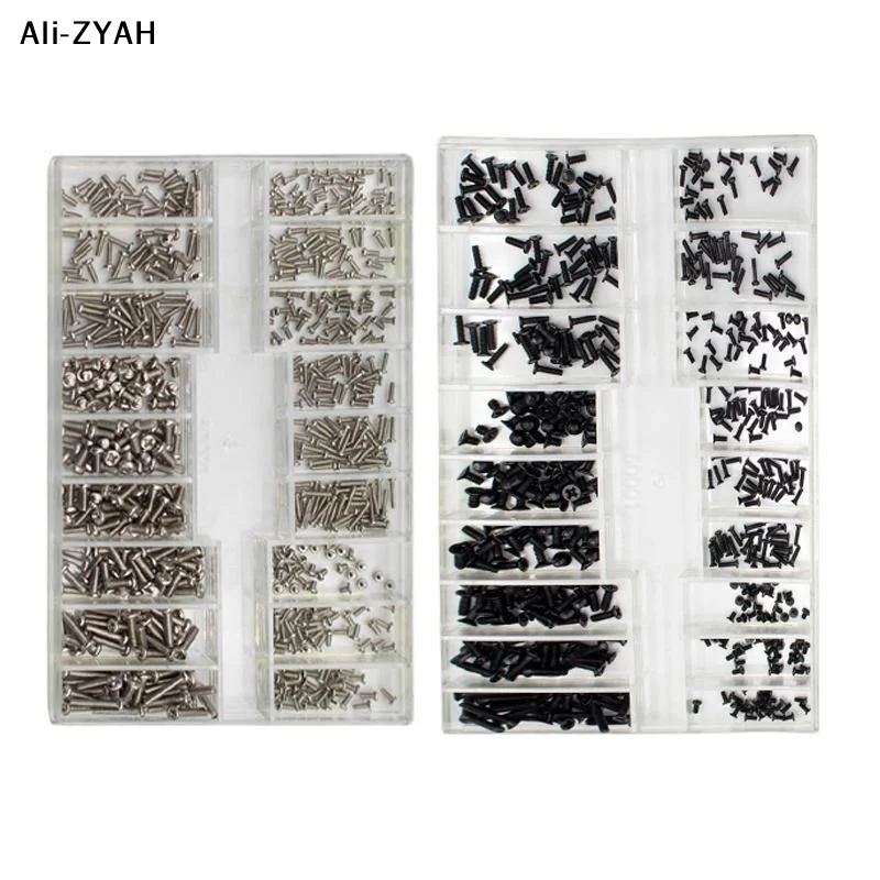 (YY) 2025 1 Set Schraubenbox 18 Arten Schrauben-Set Mini-Flachkopfschrauben für Laptop Handy Tablet Kamera Objektiv Reparaturzubehör