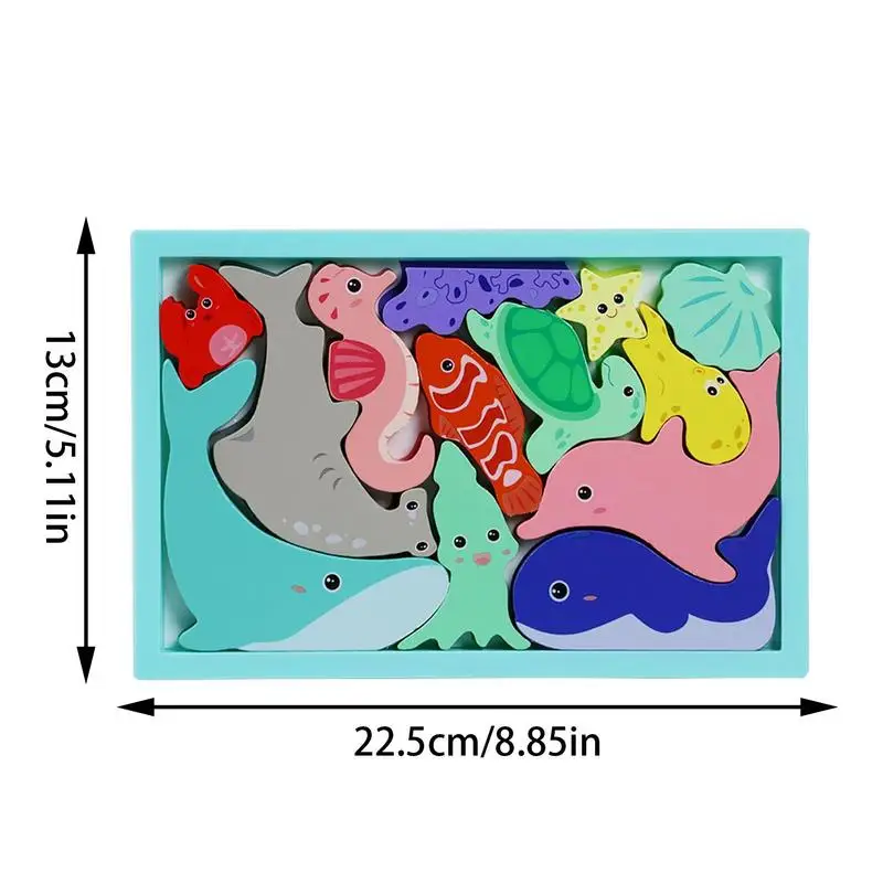 Animal Shape Puzzle Toddler Kids Travel Airplane Animals Shape 3D Puzzle Toys Puzzles Montessori Early Development Gifts For Bab