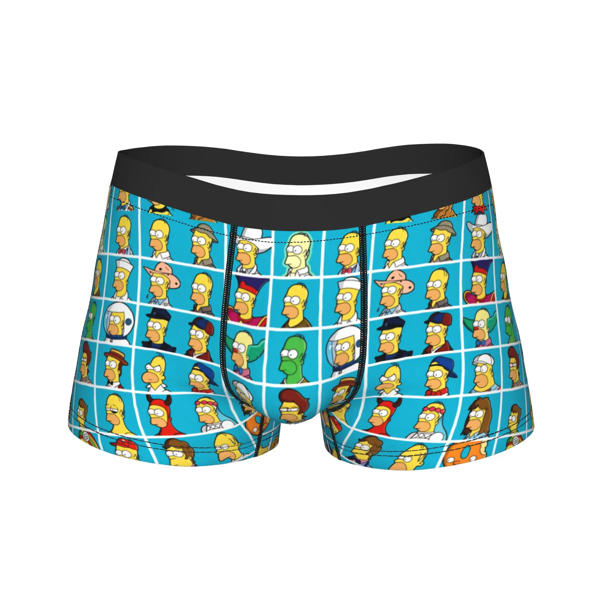 S-Simpsons Character Head Portrait Collection Boxer Shorts 3D Pouch Underwear Print Boxer Brief Comfortable Man Underpants