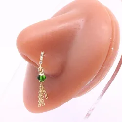 Gold Plated African Designer Nose ring with chain tassel nose clip Dangling Pendant Nose Ring for women piercing jewelry