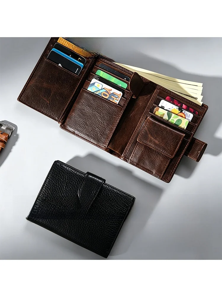 men's-top-layer-cowhide-vintage-wallet-vertical-multi-card-large-capacity-business-commuting-casual-leather-short-money-clip