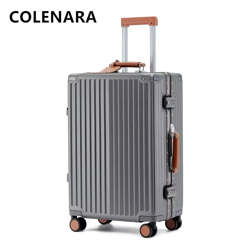 COLENARA PC スーツケース 新しい 20 インチ搭乗ボックス 24 インチ 26 インチ 28 インチ大容量アルミフレームトロリーケース多機能荷物