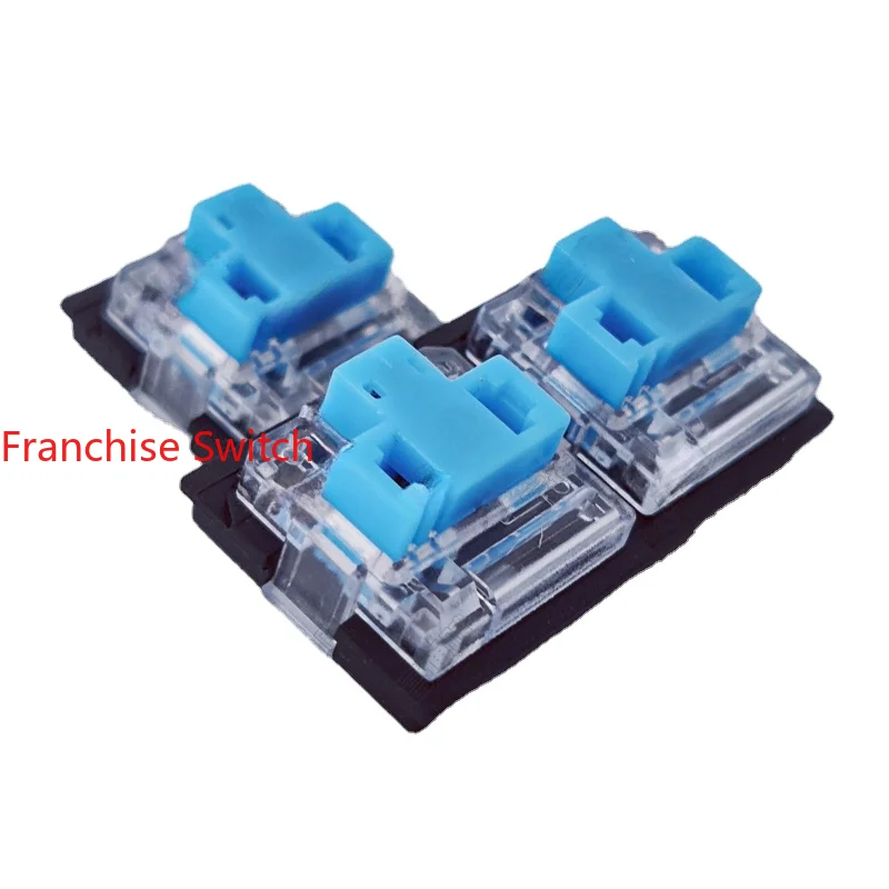 10PCS Mechanical Keyboard 2 Dustproof Shaft Switch  Low  Button Blue Transparent  Cover Black Base