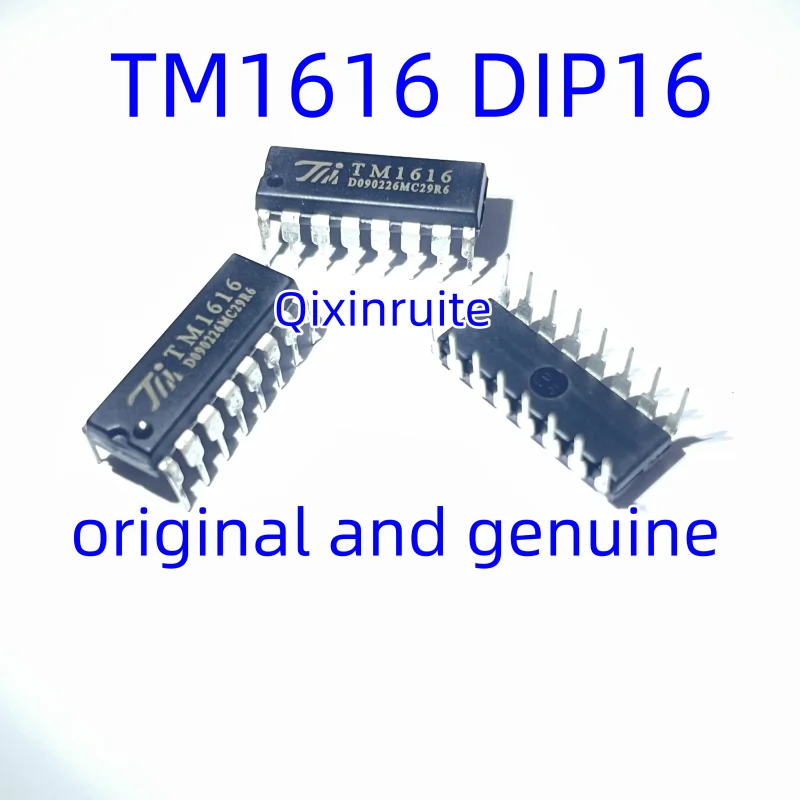 

Qixinruite Новый оригинальный и подлинный контроллер драйвера цифровой лампы TM1616 DIP16 IC