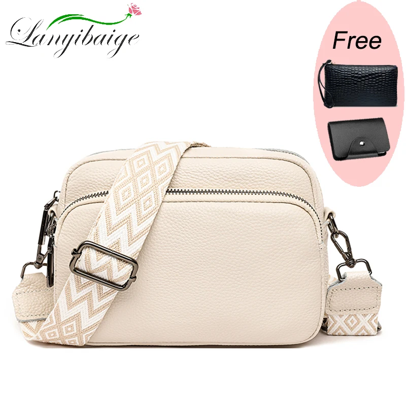 Messenger Bag de couro genuíno para mulheres, bolsa de ombro 100% macia, bolsas crossbody monocromáticas, bolsas femininas de luxo, 2023