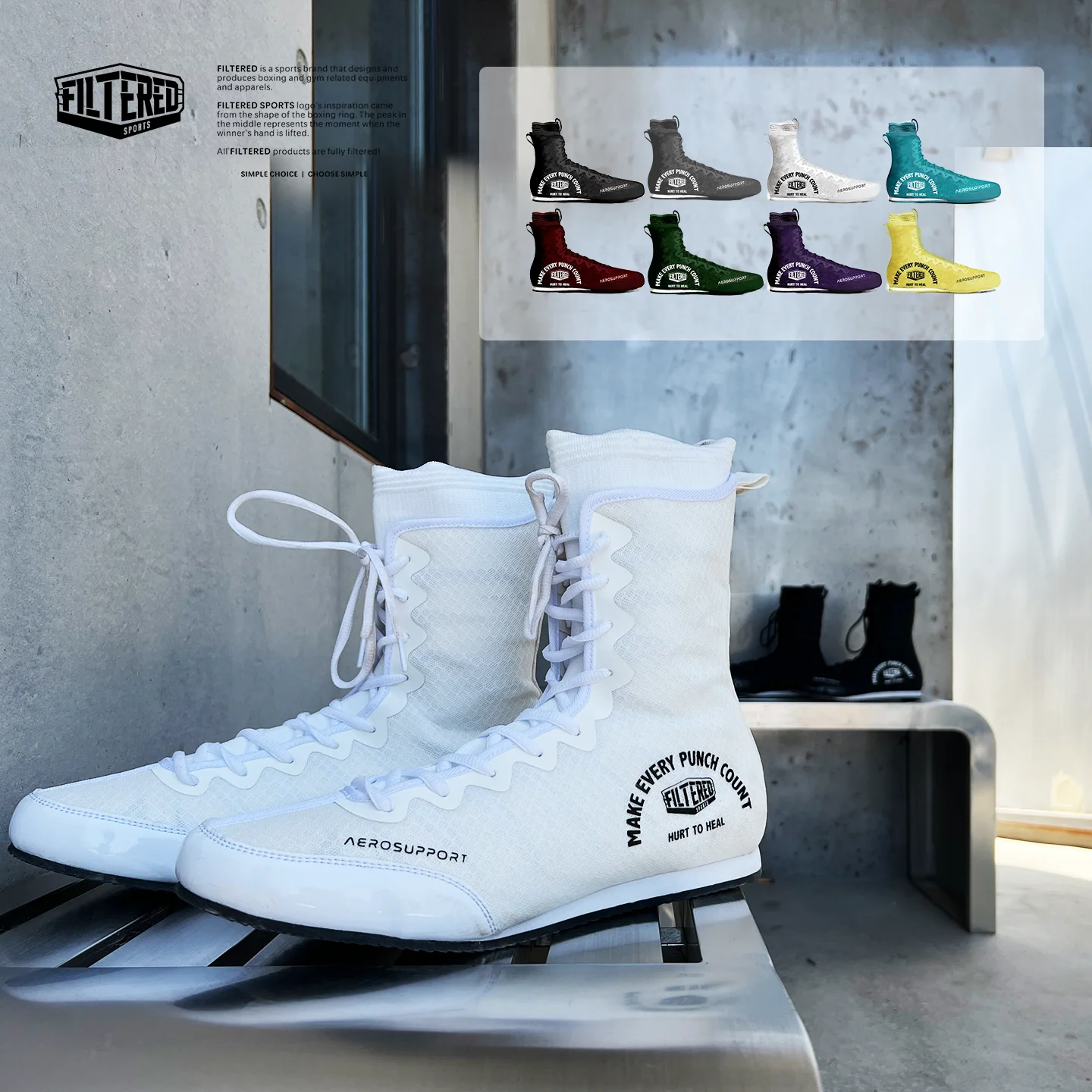 

Unisex Lightweight MMA Muay Thai Kickboxing Training Shoes Breathable Mesh Sock Design with Snug Fit Ankle Support And Grip Sole