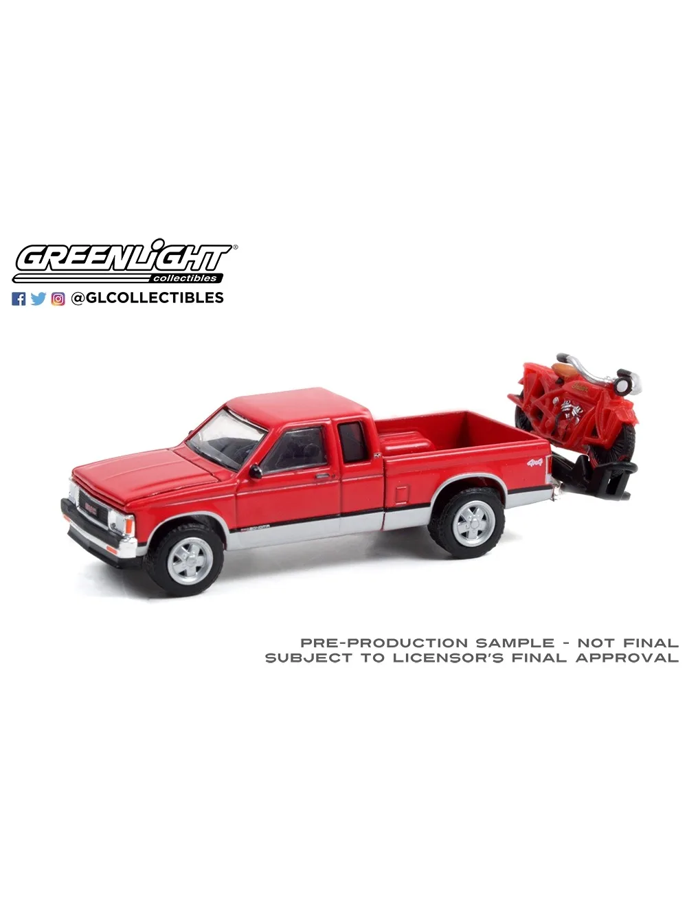 

1:64 1991GMC Sonoma Extended Edition и 1920 Indian Scout Centennial Мотоцикл Расширенная коллекция Орнамент Модели автомобилей