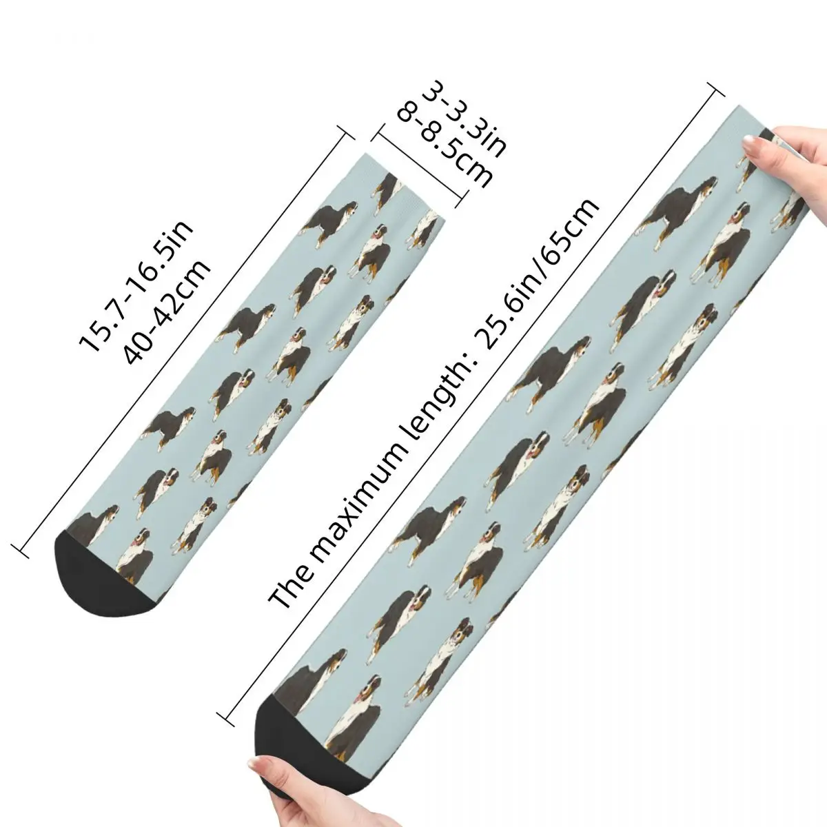 Black Tri Australian Shepherd Aussie Dog Australian Shepherd Meme Dog Doge Socks Male Mens Women Spring Stockings Harajuku