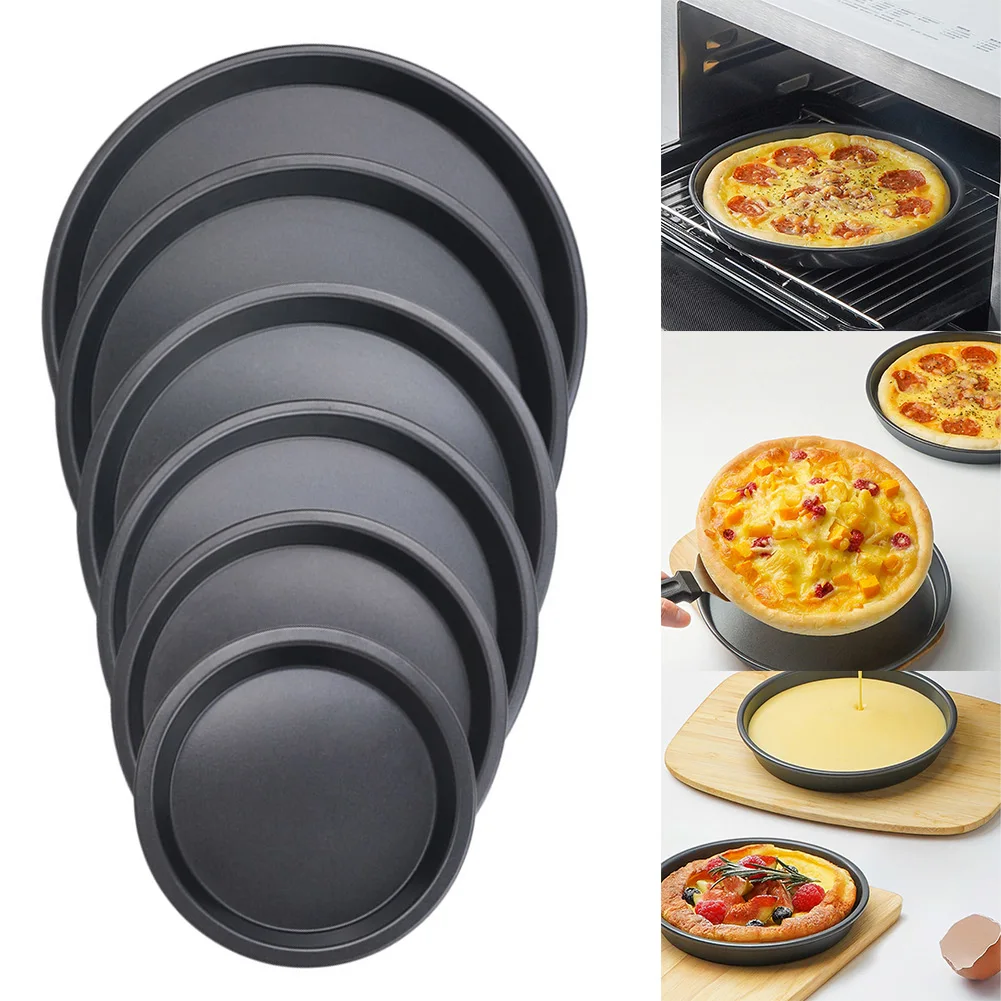 

1pc Non-Stick Pizza Trays Steel Baking Stones Pizza Pan Oven Tool 5-10 Inch Bakeware Tools And Accessories For Bacon Meat Fish