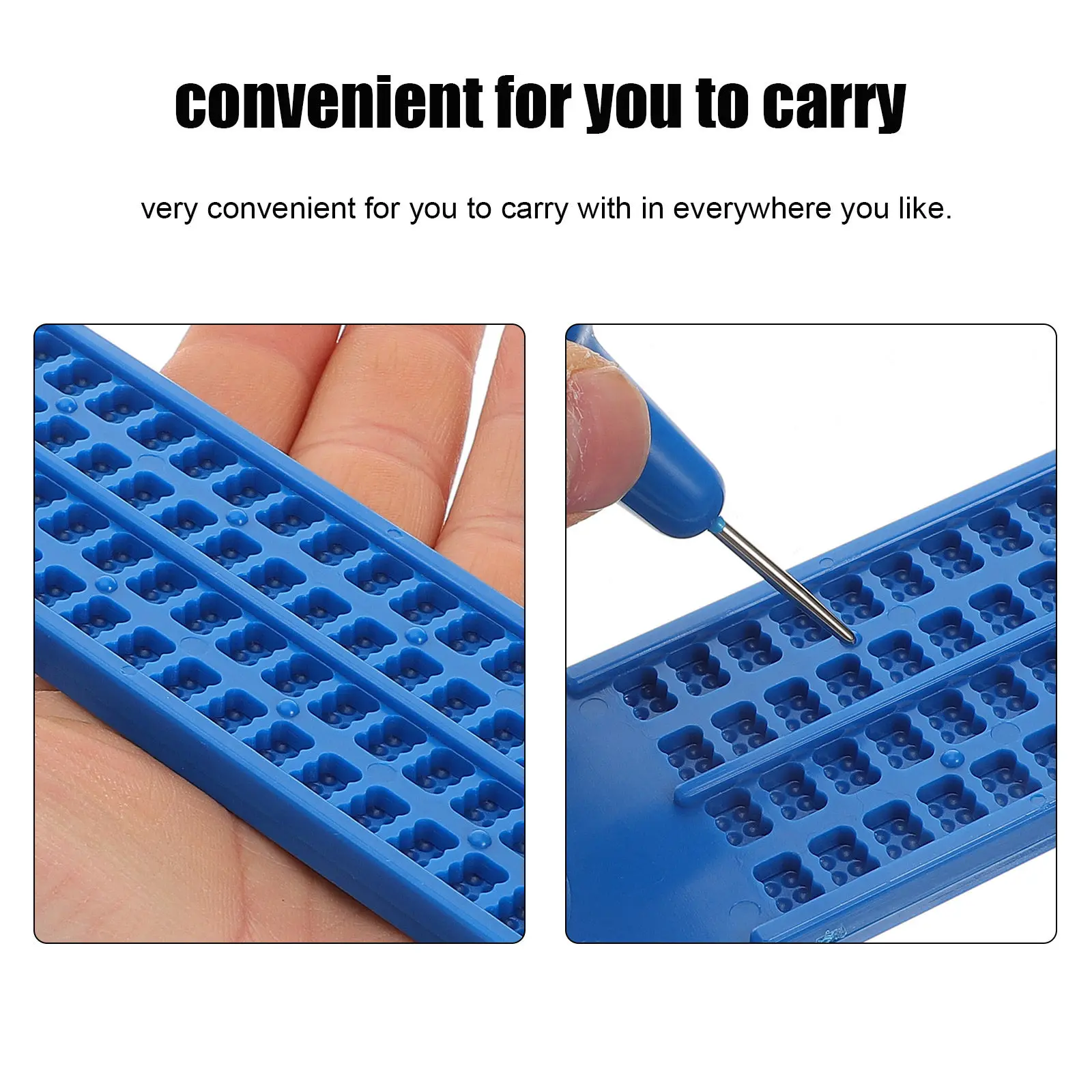 Blue Braille Board 28 Cell Plastic Set for Blind Plastic Braille Board Set People Portable Study Accessories Health Care Items