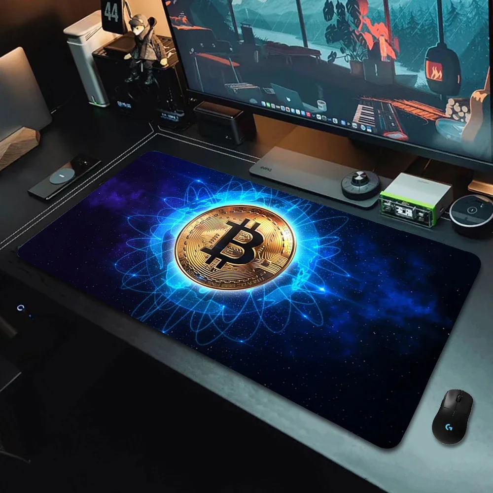 HD Impressão Antiderrapante De Borracha Gamer Mouse Pad, Acessórios Para Jogos Bitcoin, Computador Mousepad, Deskmat Tapete, Desk Mat