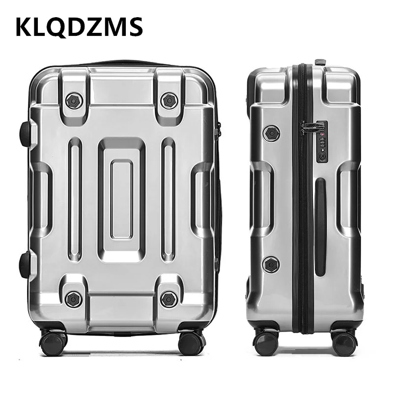 KLQDZMS Travel Suitcase Large Capacity Aluminum Frame Trolley Case 20 Inch PC Boarding Box 24\