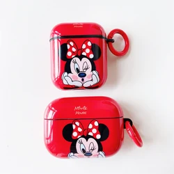 MINISO Kopfhörerhüllen für Airpods 4 3 2, Cartoon Mickey Minnie Maus, Silikon, TPU, glänzend, Kopfhörerhülle für Airpods 4 Pro Funda