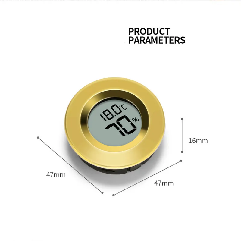 2 in 1 Zigarren-Hygrometer-Thermometer runder Feuchtigkeitsmesser-Thermometer-Monitor für Zigarren-Humidor-Mini-Digital-LCD-Display