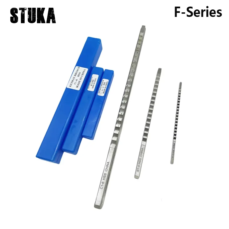 Stuka F-Series Push Type Keyway Broaches HSS Keyway Tools for CNC Machine Tool F1-20/22/24/25mm 1‘’F 7/8''F