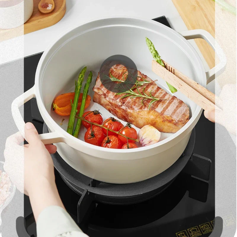 Ceramic Enamel Stock Pot With Lid Non-stick Saucepan Casserole Nonstick Toxin Free Gather Energy Heat Preservation Gas Induction