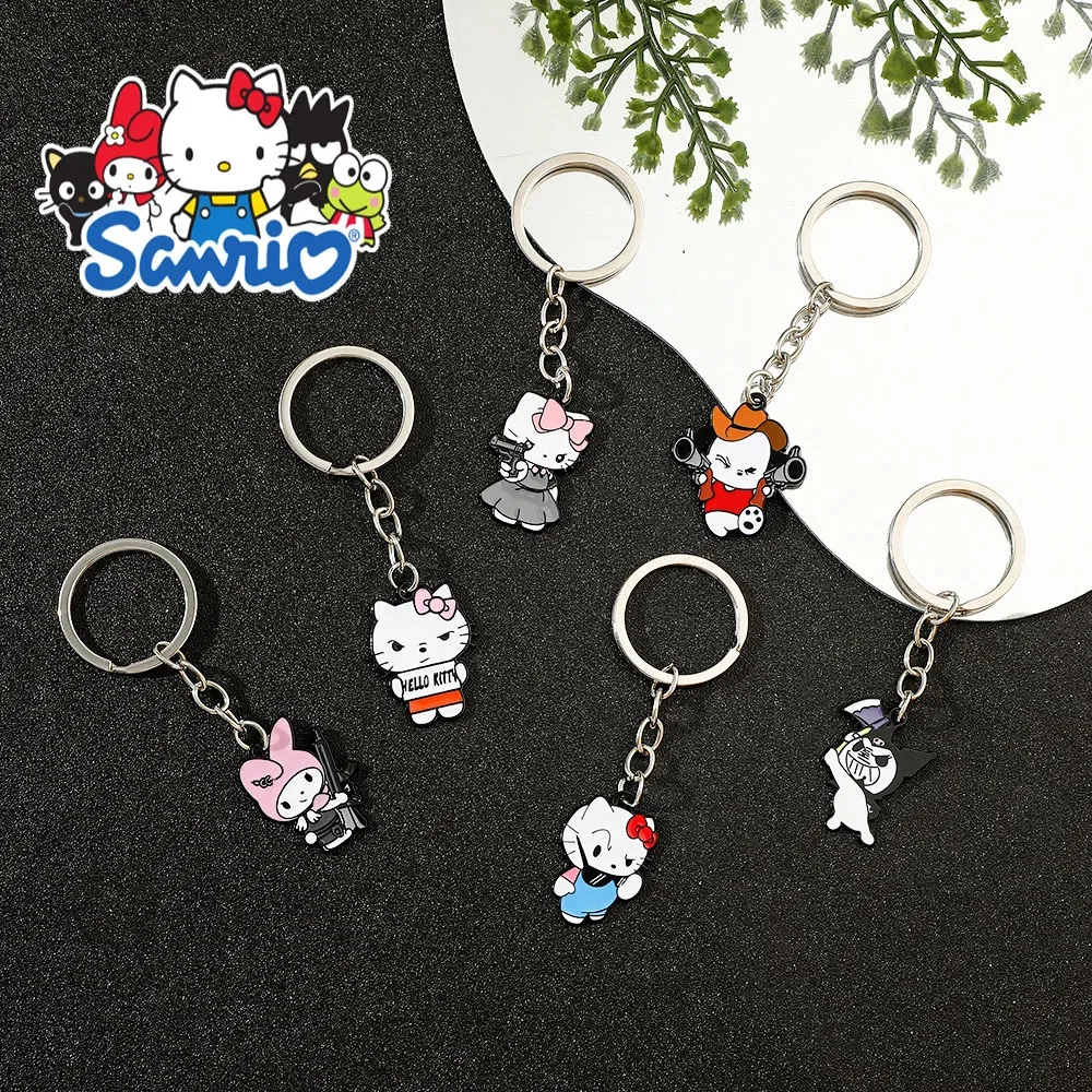 Hot Sanrio Hello Kitty Alloy Keychain Cartoon Peripheral Creative Bag Pendant Cat Accessories Manufacturers Wholesale Spot