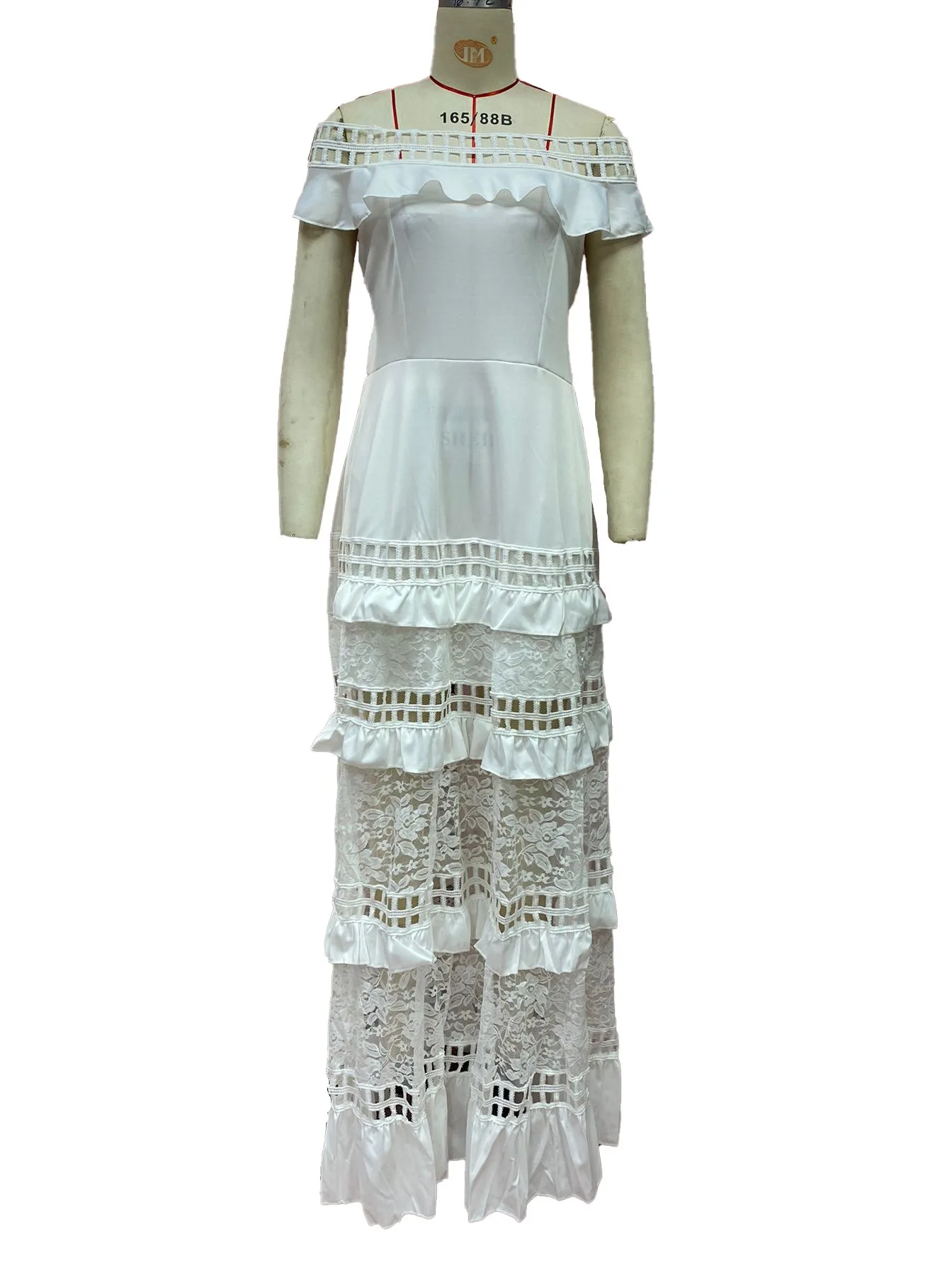 Elegant One-Shoulder Solid Ruffle Long Evening Dress Fashion Sleeveless Swing Classic Hollow Party Sexy Prom Cocktail Dress