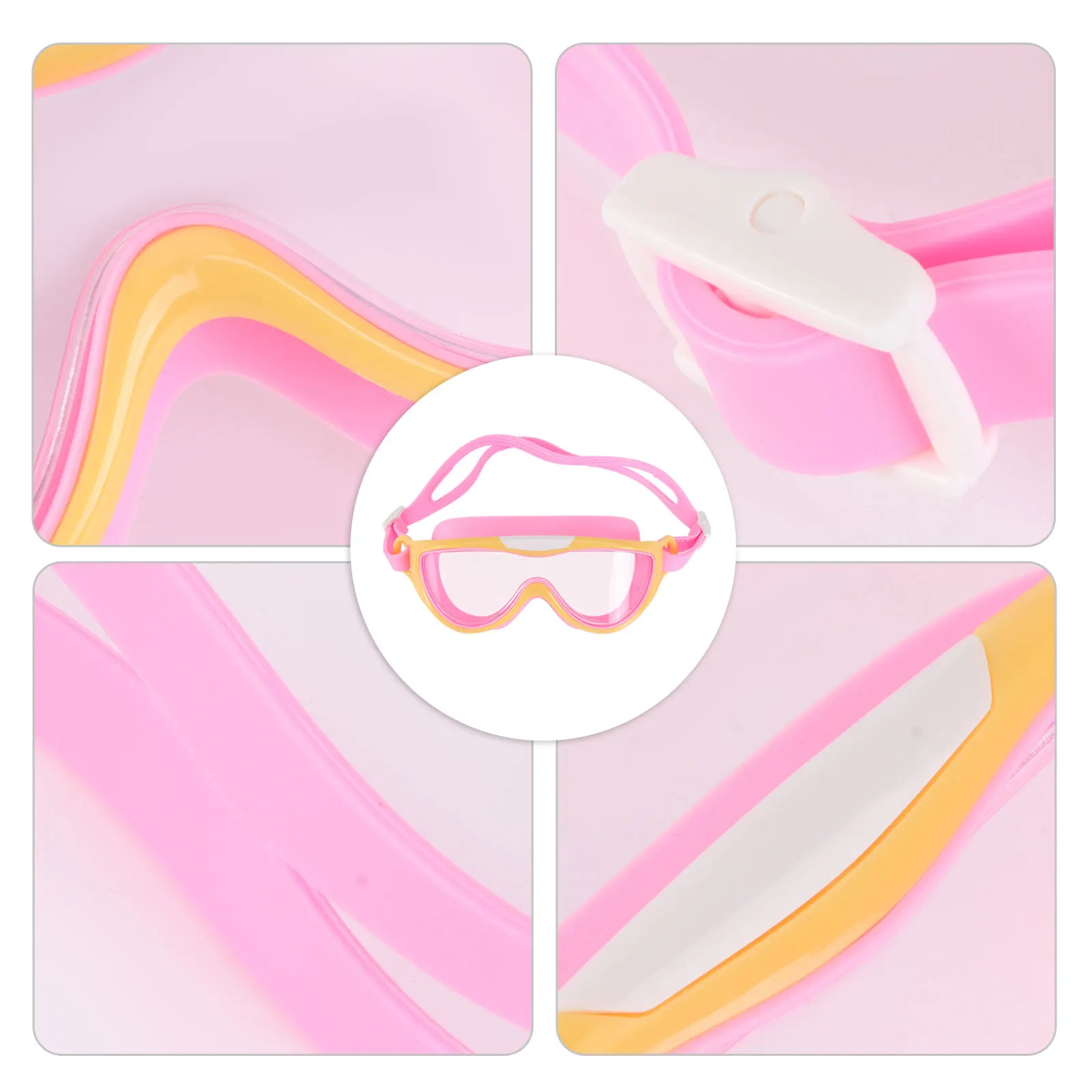 

Swimming Goggles Swim Glasses Silica Gel Anti fog Waterproof Diving Equipment Leakproof Adult Size Adjustable Straps Clear