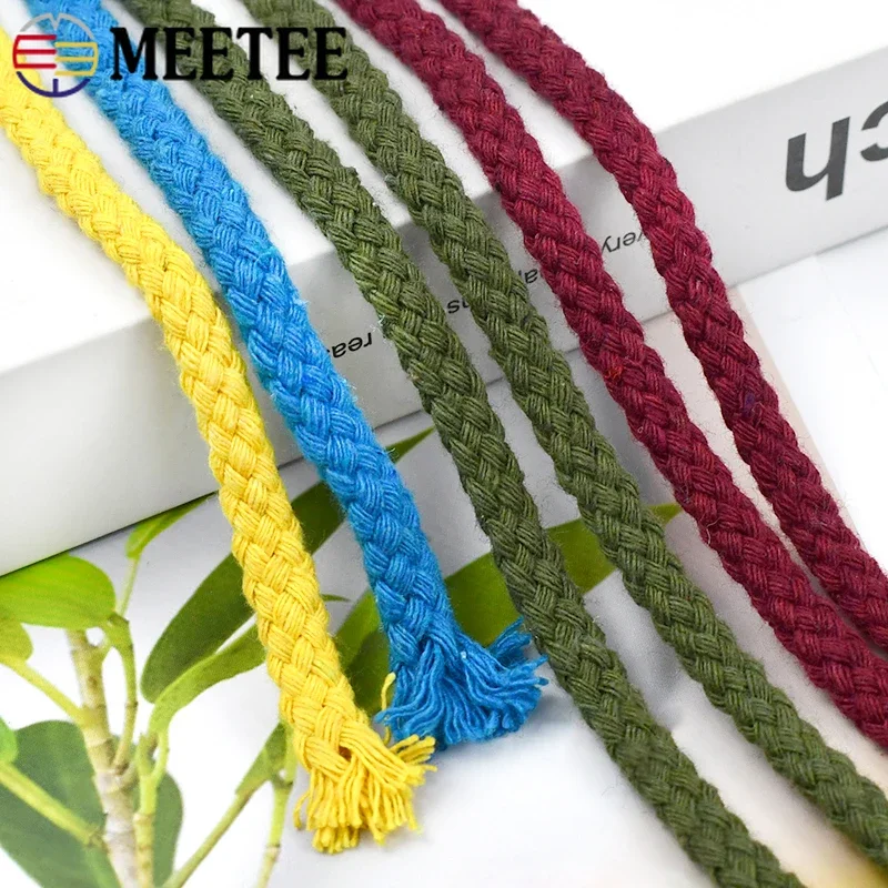 10/20Meters Meetee 7mm Cotton Rope Cords High Tenacity Twisted Cottons Ropes DIY Crafts Woven String Home Textile Craft Decor