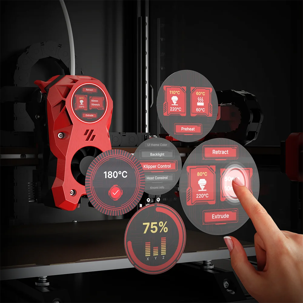 Imagem -04 - Bigtreetech-knomi Tela de Exibição para Impressora 3d Klipper Voron Stealthburner Peças Faça Você Mesmo Open Source Show Operação V1.0