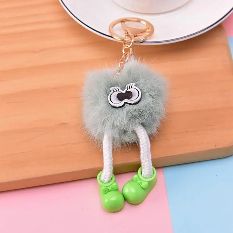 Plush Keychain For Backpack Keyring Accessories Backpack Keychain Cute Doll Cartoon Figure Fluffy Plush Decorative Keyring