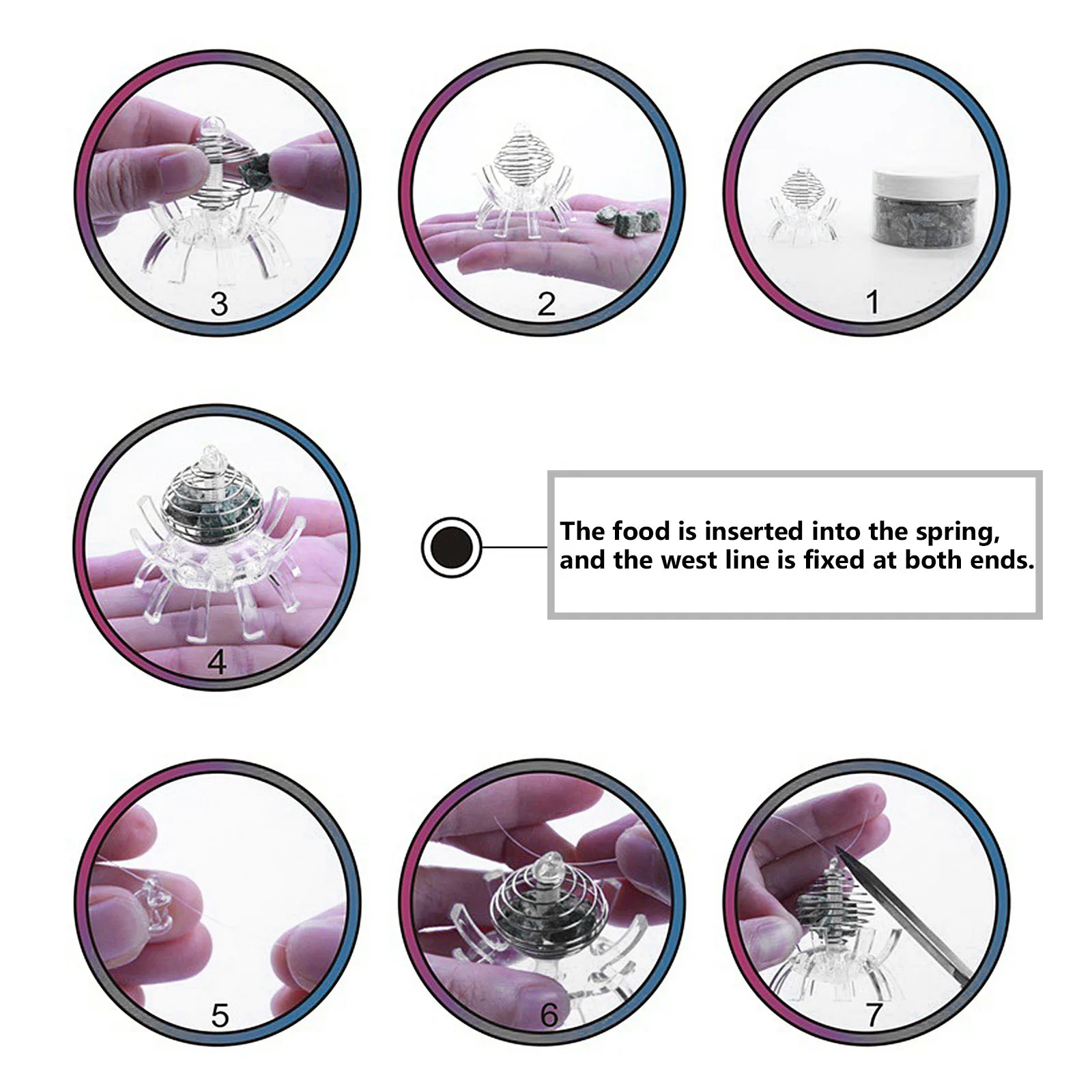 

1Set Aquarium Shrimp Feeder Cage Transparent Acrylic Build Safe Feeding Zone for Fish Lizard Spider Pet Habitat Decor