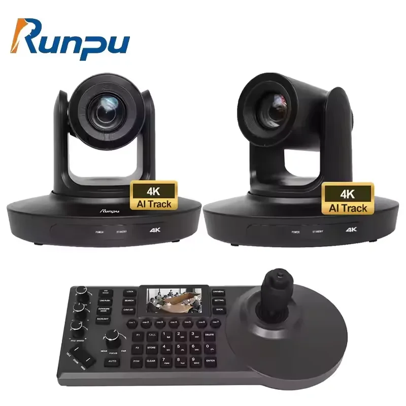 2 pcs 4K 30X Optical Zoom PTZ Conference Camera H DMI+LAN +USB AI auto tracking+a pcs IP controller