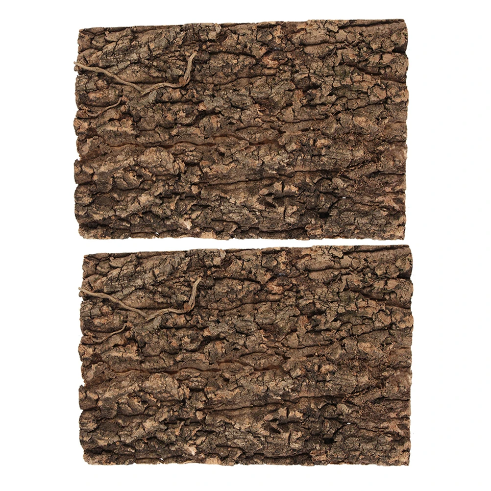 

2pcs Lizard Breeding Box Natural Reptile Bark Terrarium Background For Gecko Tank Decor Climbing Hiding Spider Habitat