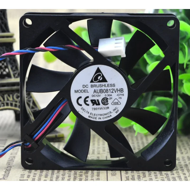 

Original fan For Delta AFB0812VHB 8015 8CM DC12V 0.30A Mute Fan Radiator 80×80×15mm