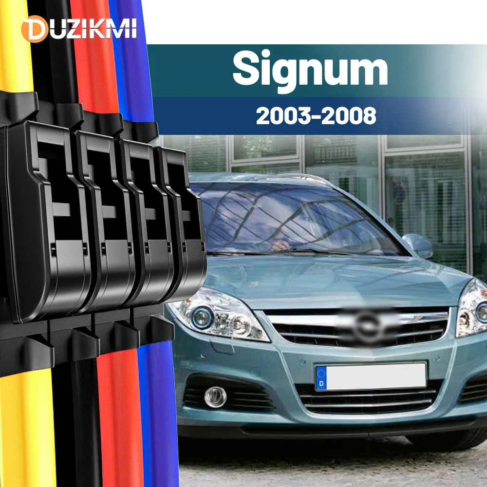 For Opel Signum 2003-2008 2004 2005 2006 2007 2pcs Front Windshield Windscreen Wiper Blades Red Blue