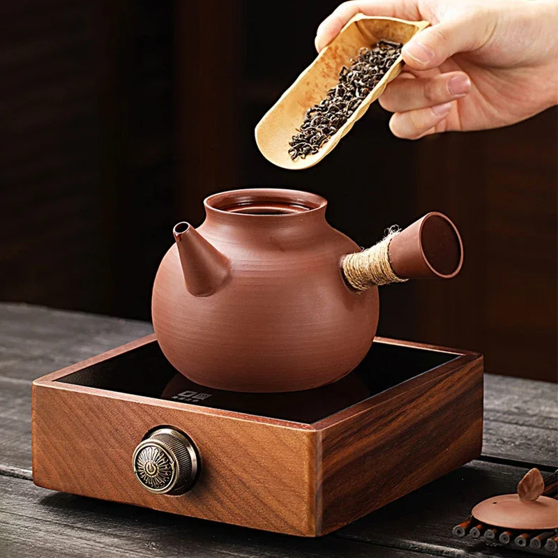 Side put red clay cinnabar pot household kung fu charcoal stove electric clay stove tea maker