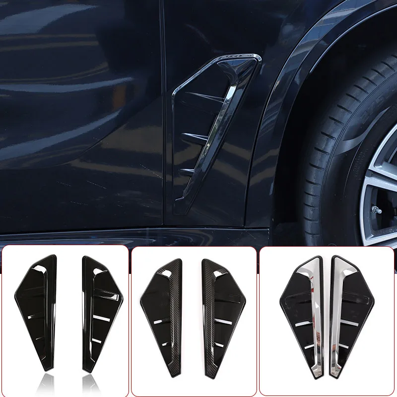 

ABS carbon fiber/black Car Side Shark Gill Side Air Outlet Cover Trim For BMW X5 G05 X5M F95 2019-2022 Car Accessories