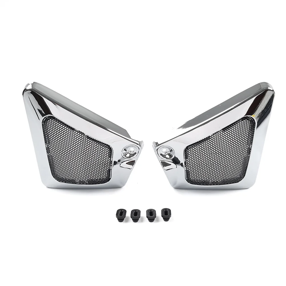 Motorcycle Airbox Side Intake Guard Neck Frame Cover 1 Pair For Harley V-Rod Night Rod Plastic Chrome & Black