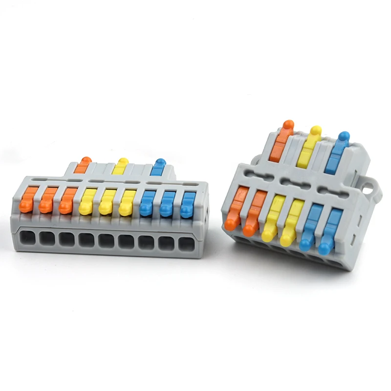 

Mini Quick Electrical Wire Connector 3 in 6/9 Out Splitter Splicing Universal Compact Terminal Block Push-in Cable Connector