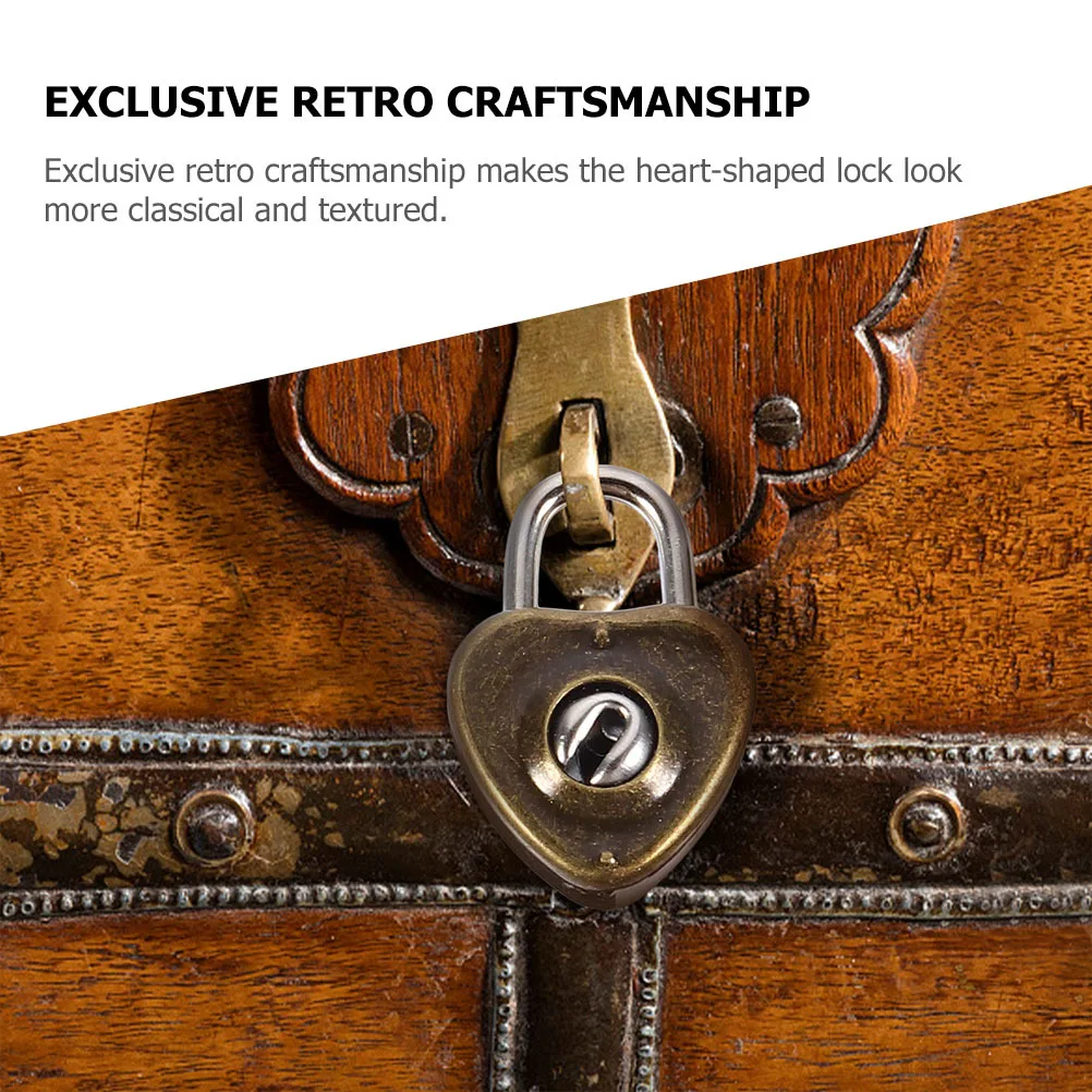 25 قطعة على شكل قلب قفل الحديد الرجعية للأزواج صندوق مجوهرات ديكور قفل صغير نمط قفل الأمتعة المعلقة #5