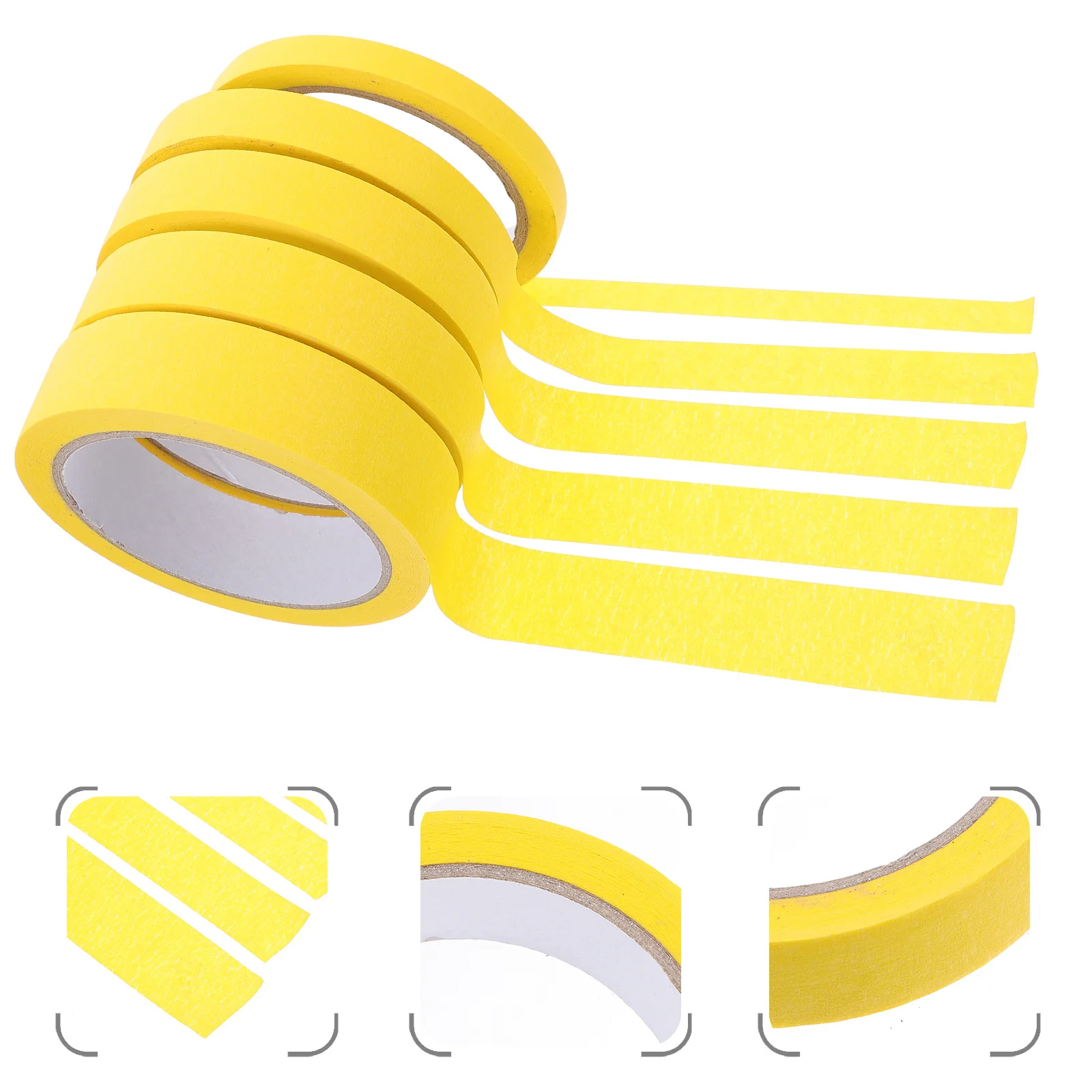 5 rollos de cinta adhesiva duradera, protección fácil de rasgar para muebles de coche, pintura en aerosol, cinta de papel colorida, cintas de papel artísticas