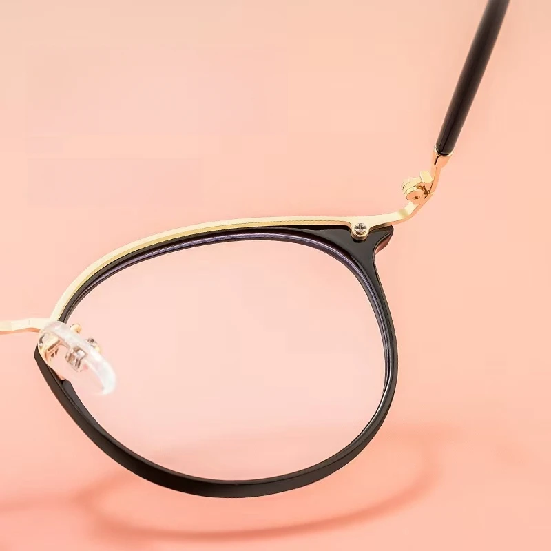 OLLYMURS جديد ريترو مستدير للرجال والنساء إطارات النظارات وصفة طبية بصرية موضة TR90 سبيكة نظارات كبيرة الحجم S22642