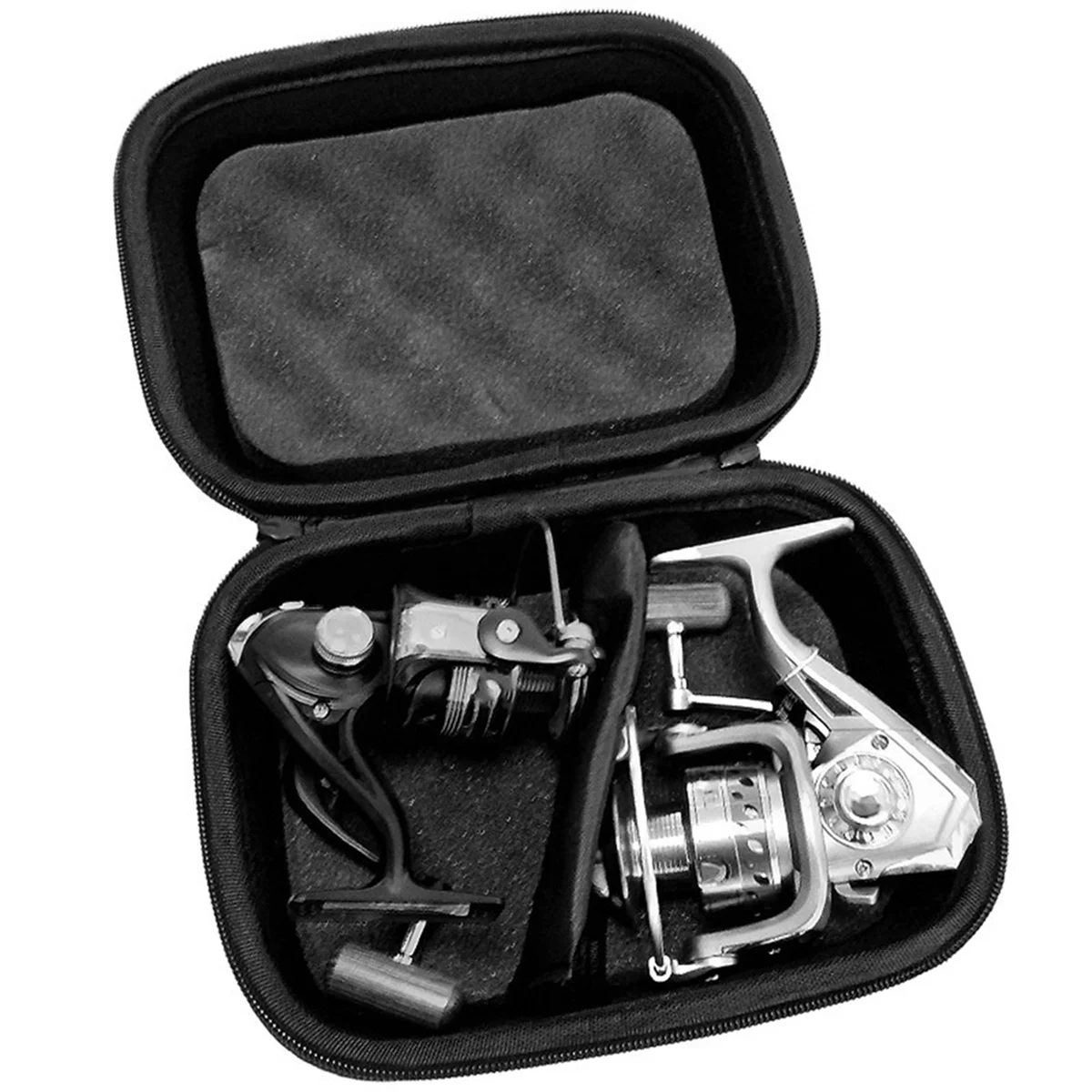 A71P Artificial Leather Fishing Bag Reel Case Bag Shockproof Waterproof Material Storage Case 16x16x8cm